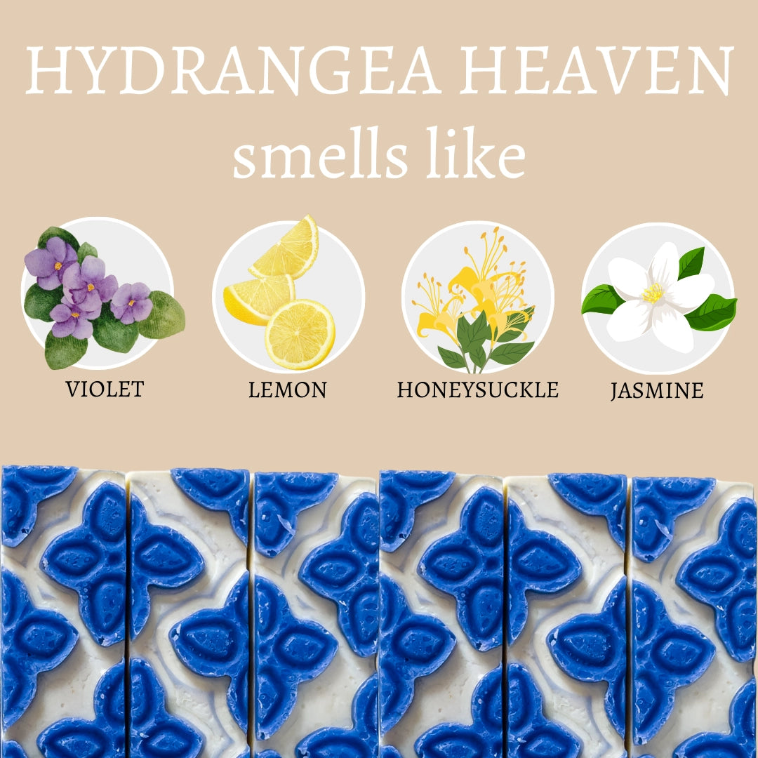 Product packaging with floral illustrations and text on a beige background