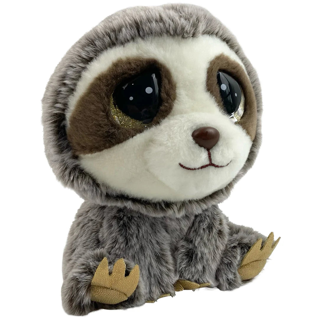Plush toy sloth with a white background