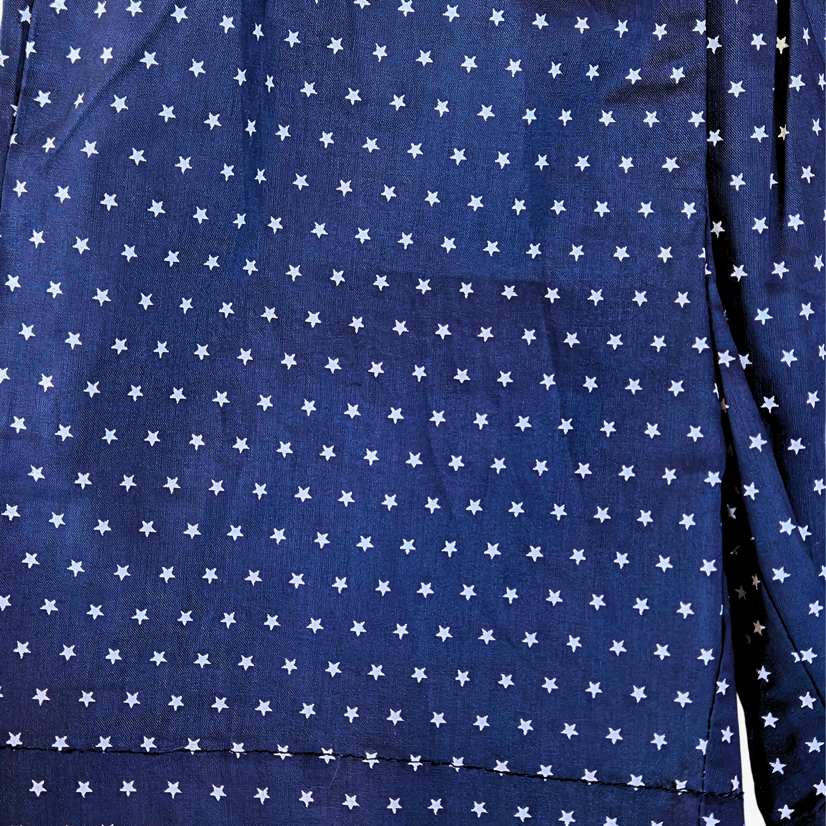 Navy blue fabric with white star pattern