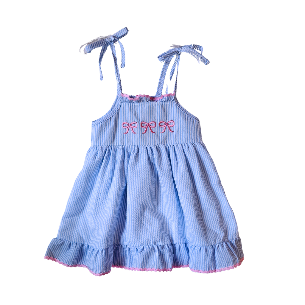 Embroidery Seersucker Dress