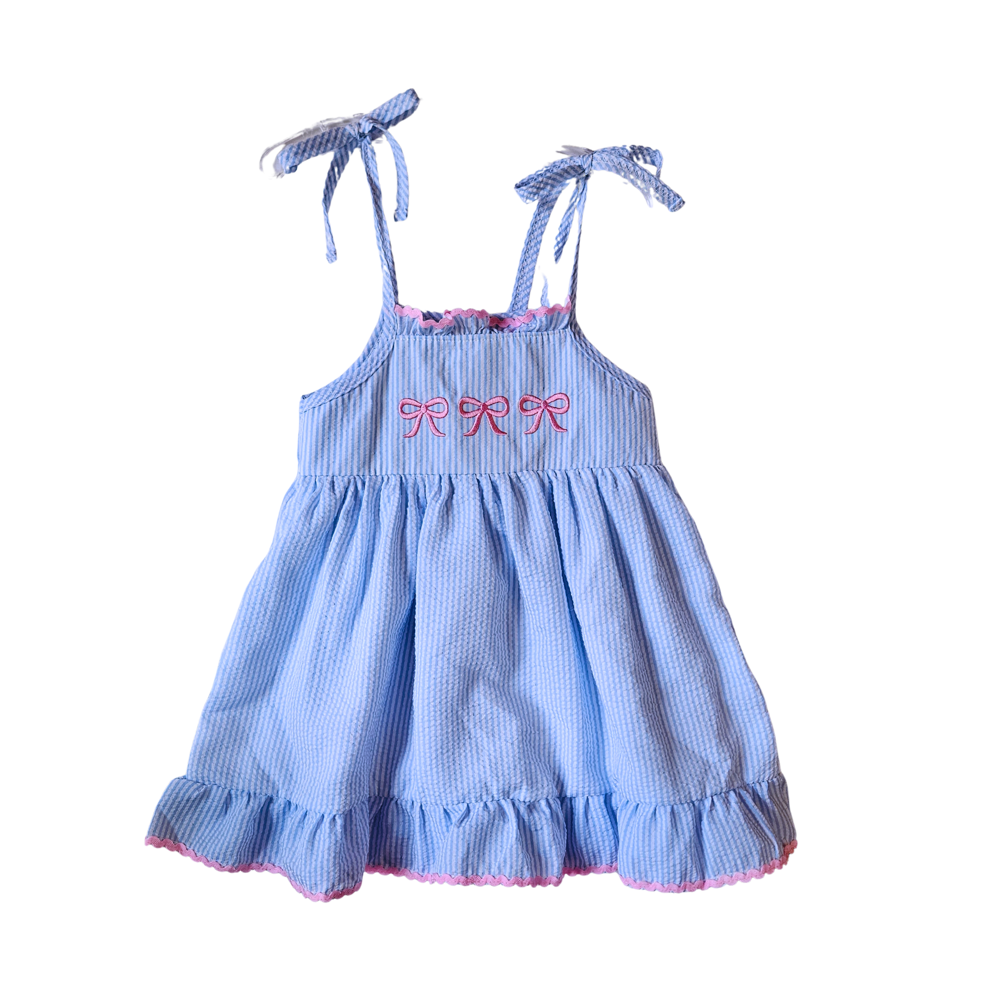 Embroidery Seersucker Dress