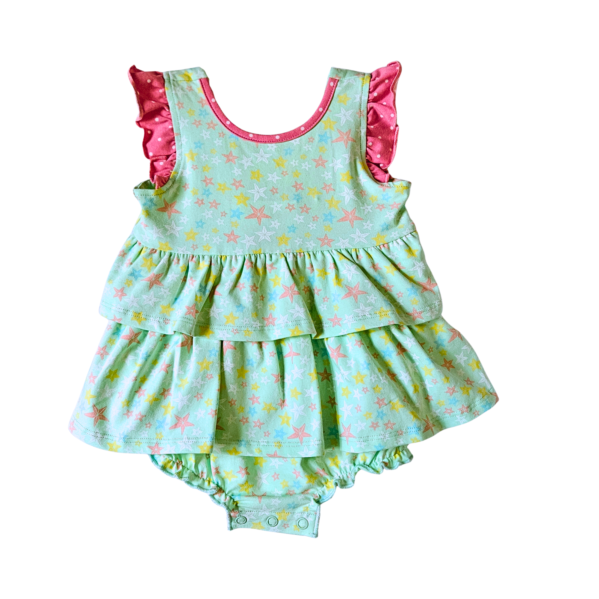 Children's swimsuit with floral pattern on a white background