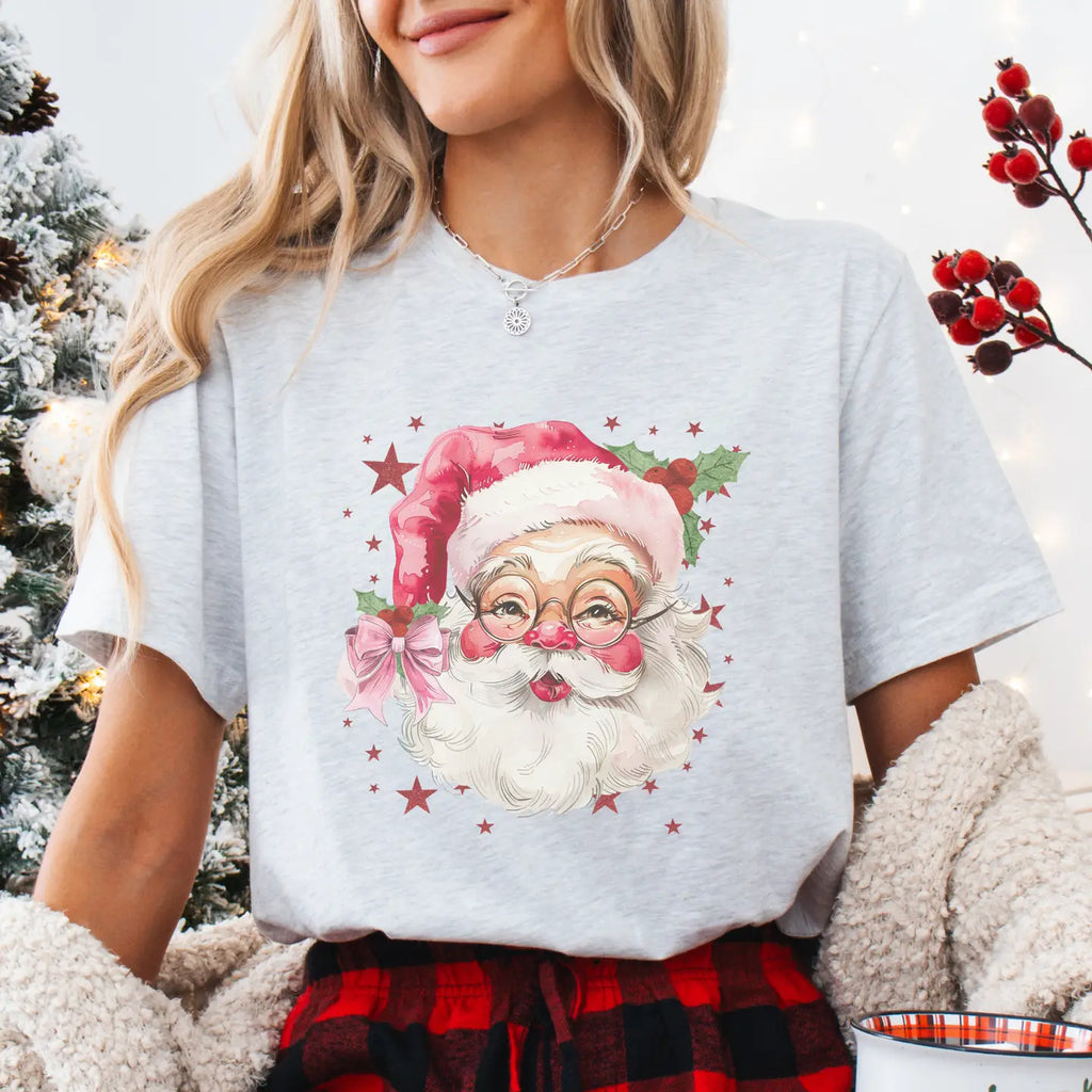 Retro Holly Jolly Vintage Santa Christmas T-shirt 