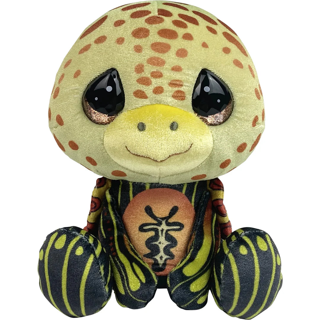 Plush toy with a turtle-like design on a white background